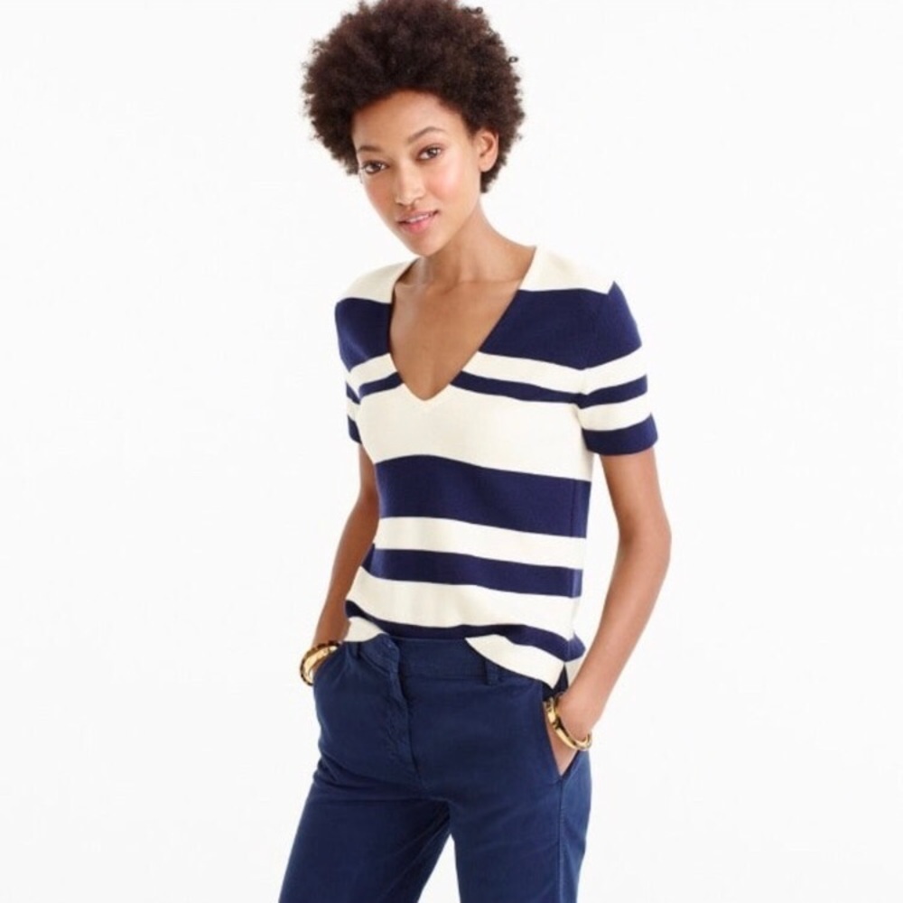 J. Crew Spring Sweater Shirt, Short-Sleeve, XS